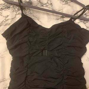 Black ruched dress